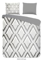 Good Morning Dekbedovertrek "grafische print" - Grijs - (200x200/220 cm) - Katoen - thumbnail