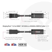 club3D CAC-1087 DisplayPort-kabel DisplayPort / HDMI Aansluitkabel DisplayPort-stekker, HDMI-A-stekker 3.00 m Zwart - thumbnail