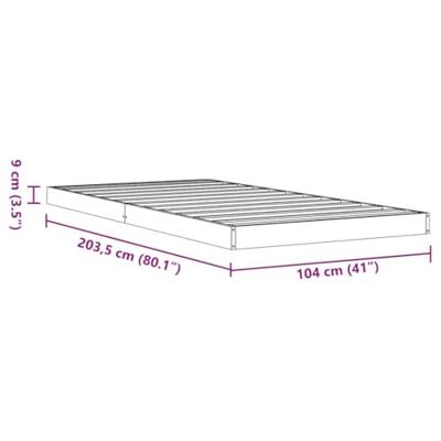 Bedframe massief grenenhout wasbruin 100x200 cm