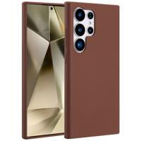Accezz Liquid Silicone Backcover met MagSafe voor Samsung Galaxy S24 Ultra Telefoonhoesje Bruin - thumbnail