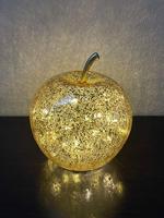 Appel van goudkleurig glas met 20 LED's en timer (B/H/D) 16x17x16 cm - thumbnail