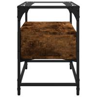 Tv-meubel met glazen blad 60x35x51 cm hout gerookt eikenkleurig - thumbnail