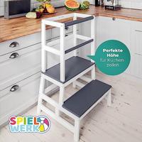 Speeltoren Leertoren Barn Wit Antraciet grenenhout - thumbnail