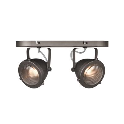 LABEL51 LED Spot 'Moto' 2-lichts, kleur Burned Steel LABEL51 LED Spot 'Moto' 2-lichts, kleur Burned Steel