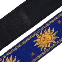 Levys Leathers MPJG-SUN-BLU geweven gitaarband met print - blauw met zon - thumbnail