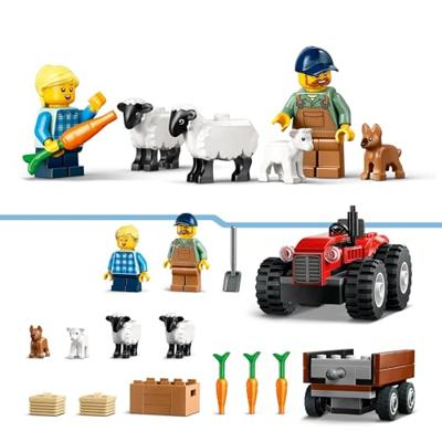 LEGO City Rode tractor met aanhanger en schapen - 60461 - thumbnail