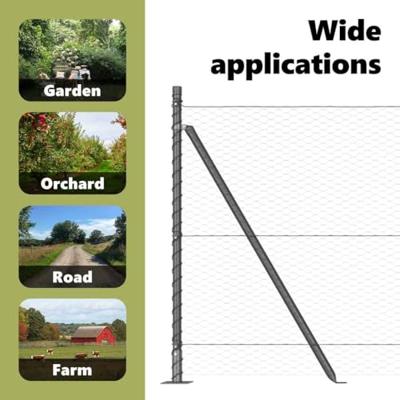 VidaXL Afrasteringspaal grijs 25 x 0,8 m (25 mm gaas) staal en pvc VidaXL Afrasteringspaal grijs 25 x 0,8 m (25 mm gaas) staal en pvc