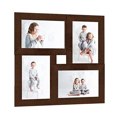 VidaXL Fotolijst voor 4x(10x15 cm) foto mdf donkerbruin VidaXL Fotolijst voor 4x(10x15 cm) foto mdf donkerbruin