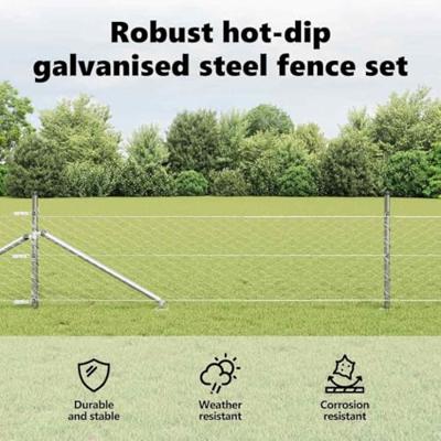 VidaXL Afrasteringspaal zilver 10 x 0,8 m (50 mm gaas) staal