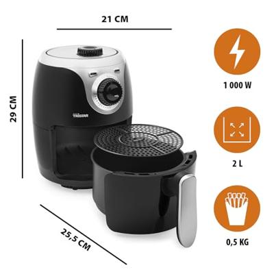 Tristar Airfryer 2 l 1000 W Zwart, Zilver Tristar Airfryer 2 l 1000 W Zwart, Zilver