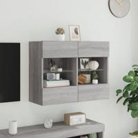 Tv-wandmeubel met LED-verlichting 78,5x30x60,5 cm grijs sonoma - thumbnail