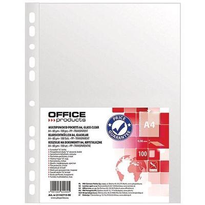 OFFICE products geperforeerde showtas, A4, 60 micron, glashelder, pak van 100 stuks
