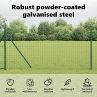 VidaXL Afrasteringspaal 7 pcs groen staal - thumbnail