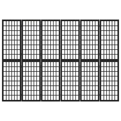 Kamerscherm inklapbaar 6 panelen Japanse stijl 240x170 cm zwart - thumbnail
