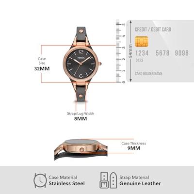 Fossil Dames Georgia Three-wijzer dag-datum Rosegoudkleurig roestvrijstalen horloge ES3077 Fossil Dames Georgia Three-wijzer dag-datum Rosegoudkleurig roestvrijstalen horloge ES3077