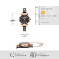 Fossil Dames Georgia Three-wijzer dag-datum Rosegoudkleurig roestvrijstalen horloge ES3077 - thumbnail