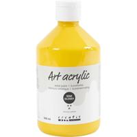Creativ Company Acryl verf, semi-glanzend, transparant, primair geel, 500 ml/ 1 fles - thumbnail