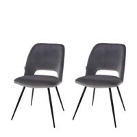Riverdale Eetkamerstoel Elja grijs - set van 2 - thumbnail