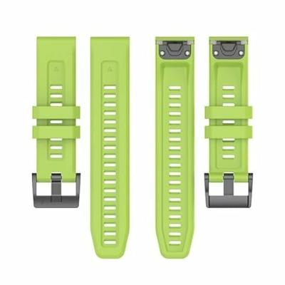 By Qubix - Siliconen sportbandje - Groen - Compatible met Garmin Tactix 8-47mm - Compatible Garmin bandje - Bandbreedte: 22mm