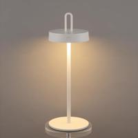 Draadloze Oplaadbare LED Tafellamp - Binnen & Buiten - Dimbaar - ø12.8 x 36.6 cm - Warmwit licht - 3000mAh - White - thumbnail