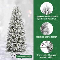 VidaXL Kunstkerstboom wit 240 cm pvc en plastic en staal en pe - thumbnail