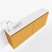 MONDIAZ TURE 120cm toiletmeubel ocher. EDEN wastafel talc links 1 kraangat - thumbnail