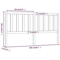 Hoofdbord 206x4x100 cm massief grenenhout zwart - thumbnail