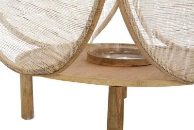 Lantaarn DKD Home Decor Kristal Natuurlijk Bruin Bamboe Orientaals 42 x 42 x 55 cm