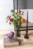 Bloemenvaas Courtly groot 25x 14 cm- donkergrijs - thumbnail