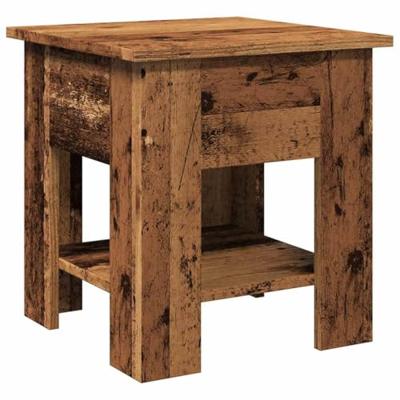 Salontafel 40x40x42 cm bewerkt hout oud houtkleurig