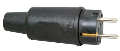 Stekker zwart rubber 220v