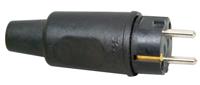 Stekker zwart rubber 220v - thumbnail