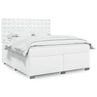 Boxspring met matras kunstleer wit 180x200 cm - thumbnail