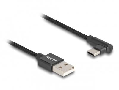 Delock 80029 USB-kabel USB 2.0 USB-A stekker, USB-C stekker 0.50 m Zwart