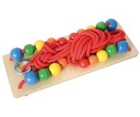 Hess Houten plankschommel met kralen (regenboog) - thumbnail