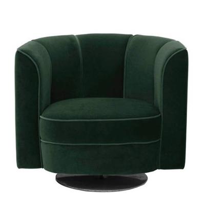 Dutchbone Draaibare Fauteuil 'Flower', kleur Groen Dutchbone Draaibare Fauteuil 'Flower', kleur Groen