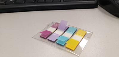 OFFICE products index, 12 x 43 mm, geassorteerde pastelkleuren, ophangzakje van 4 x 35 tabs