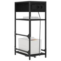 Nachtkastje met lade Zwart eiken 40 x 27 x 76 cm Bewerkt hout - thumbnail