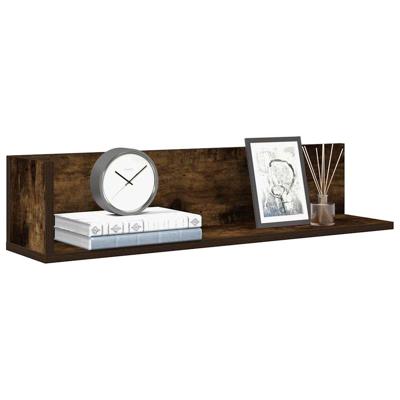 Wandschappen 2 st 75x16,5x16,5 cm bewerkt hout gerookt eiken Wandschappen 2 st 75x16,5x16,5 cm bewerkt hout gerookt eiken