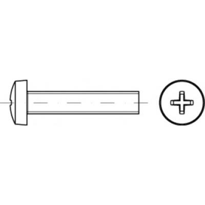 TOOLCRAFT TO-5430621 Lenscilinderschroeven M4 4 mm Kruiskop Phillips Staal Galvanisch verzinkt 2000 stuk(s)