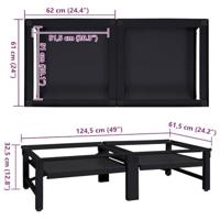 VidaXL Wasmachine pedestal 2 pcs zwart 124,5 x 61,5 x 32,5 cm staal - thumbnail