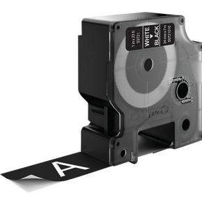 Labeltape Dymo LabelManager D1 polyester 24mm wit op zwart