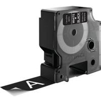 Labeltape Dymo LabelManager D1 polyester 24mm wit op zwart - thumbnail