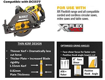 DeWALT Cirkelzaagblad voor Hout | Extreme Runtime | Ø 190mm Asgat Ruit 24T - DT40270-QZ - thumbnail