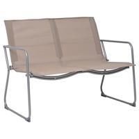 VidaXL 4-delige loungeset stof en staal taupe - thumbnail