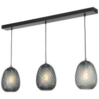Masterlight Zwarte hanglampPineapple 3-lichts met rookglas - 2291-05-05-100-3 - thumbnail