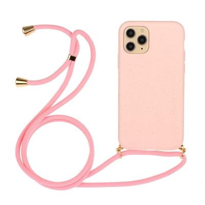 Lunso - Backcover hoes met koord - iPhone 13 Pro Max - Roze