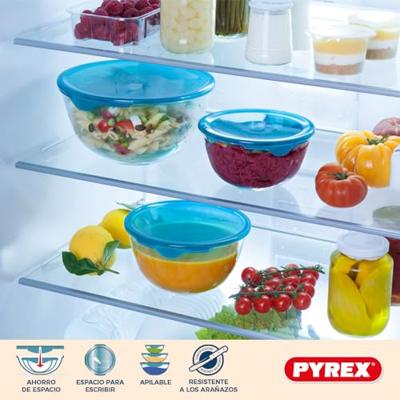 Set van 5 kommen met deksel - PYREX - 1x 0,5L + 2x 1L + 2x 2L Set van 5 kommen met deksel - PYREX - 1x 0,5L + 2x 1L + 2x 2L