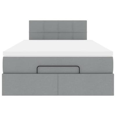 Bed met matras 120x200 cm stof lichtgrijs