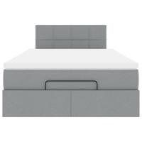 Bed met matras 120x200 cm stof lichtgrijs - thumbnail